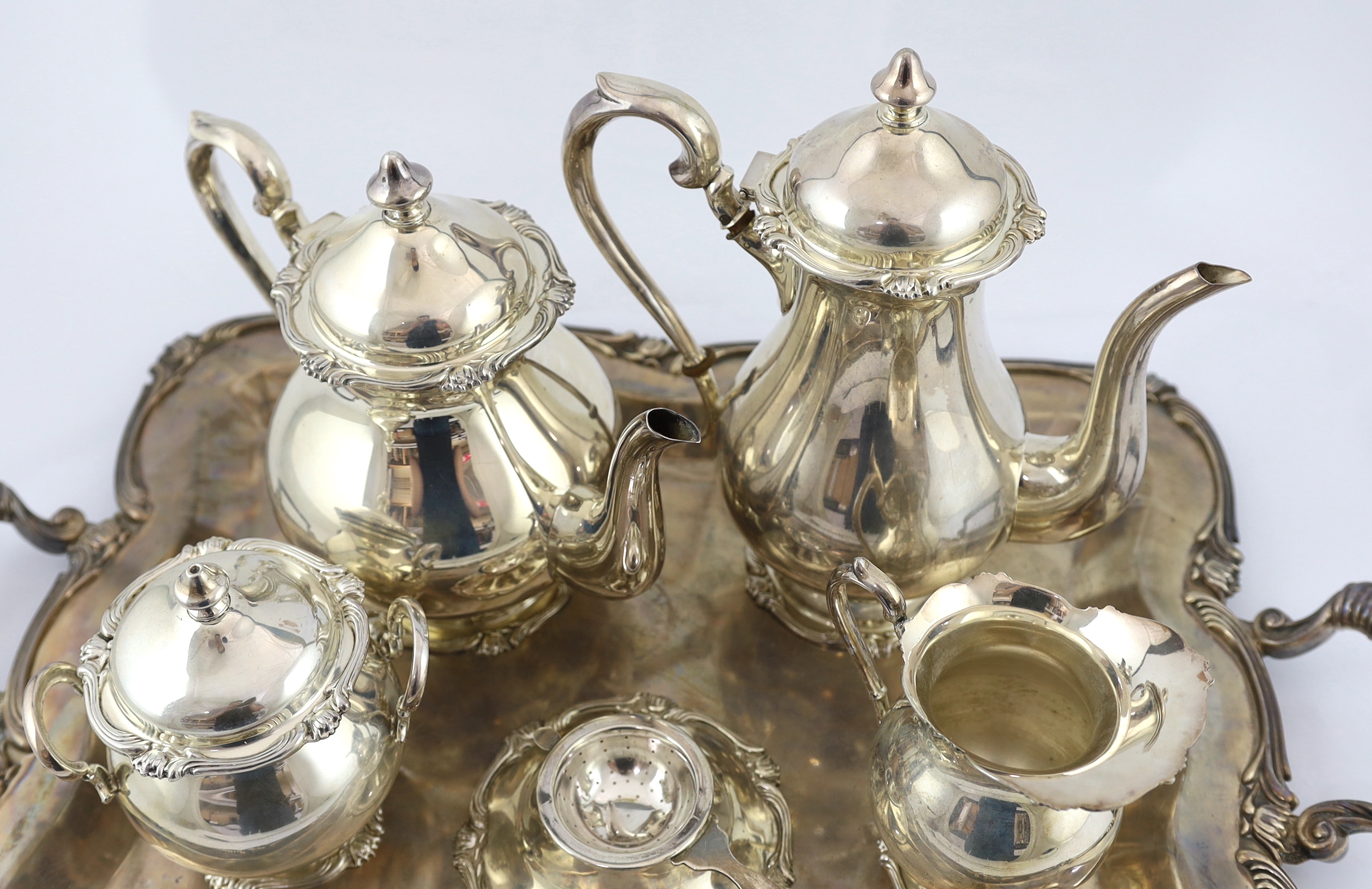 A 20th century Peruvian Camusso 925 sterling six piece tea and coffee service